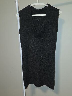 le chateau Black Sleeveless Cowl Neck Sweater Dress